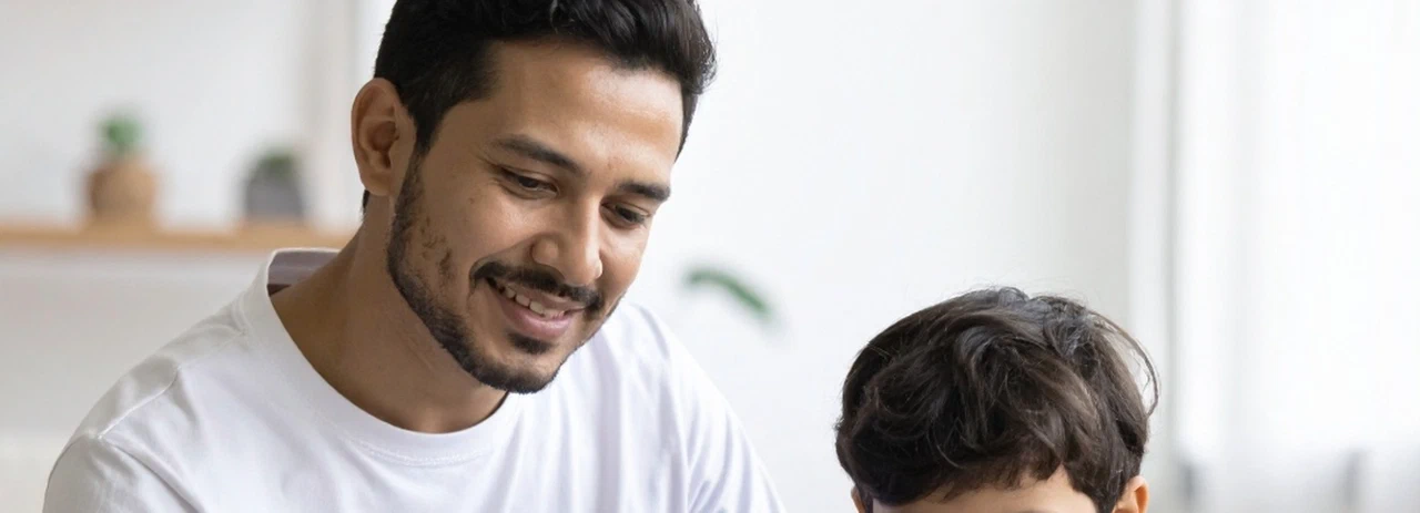 A parent and child spending focused time together