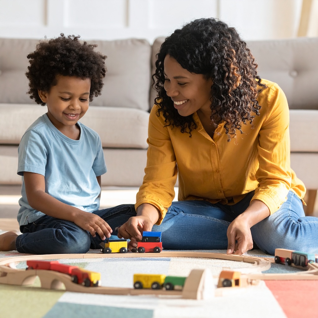 Child engaged in play-based ABA therapy session in Albany